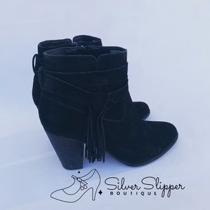 Steven Black Suede Ankle Booties 8.5